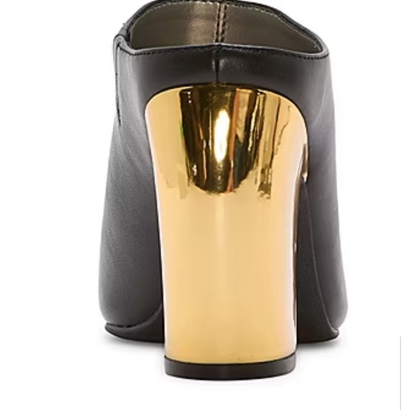 Women’s Black Western Inspired Pointed Toe Block Heeled  Mules - Picture 6 of 11